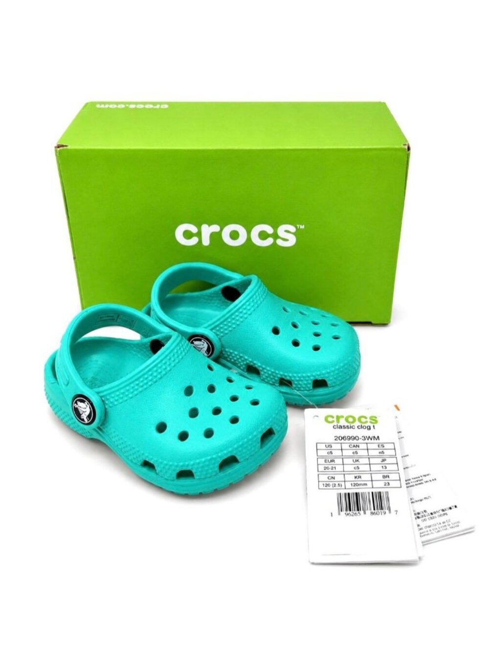 Crocs Classic Clog Lagoon Toddler Kids Slip-On Water Friendly Shoes Size C5